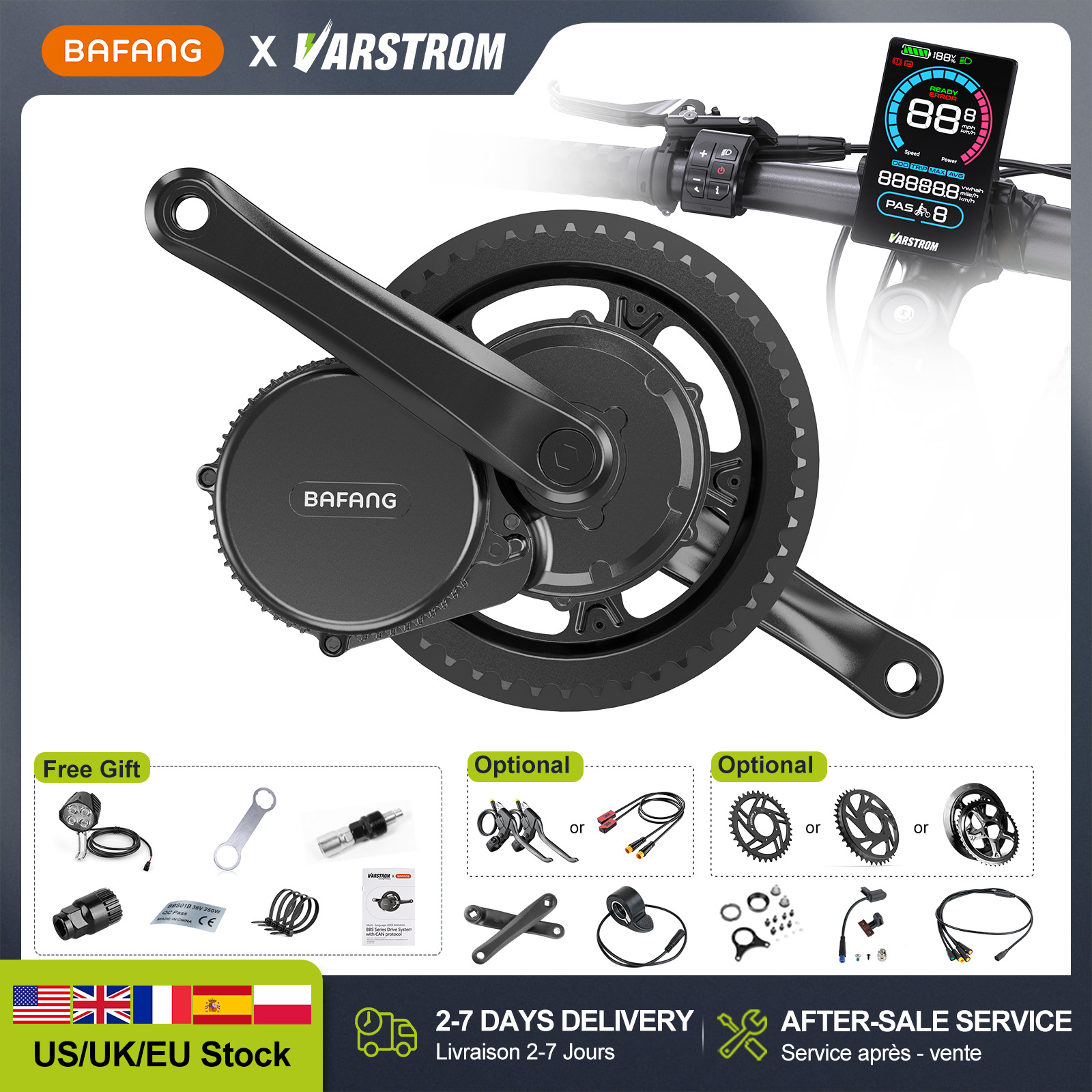 [Склад США] Электродвигатель B – обзор и цена Side Hung Mid Drive Motor Kit